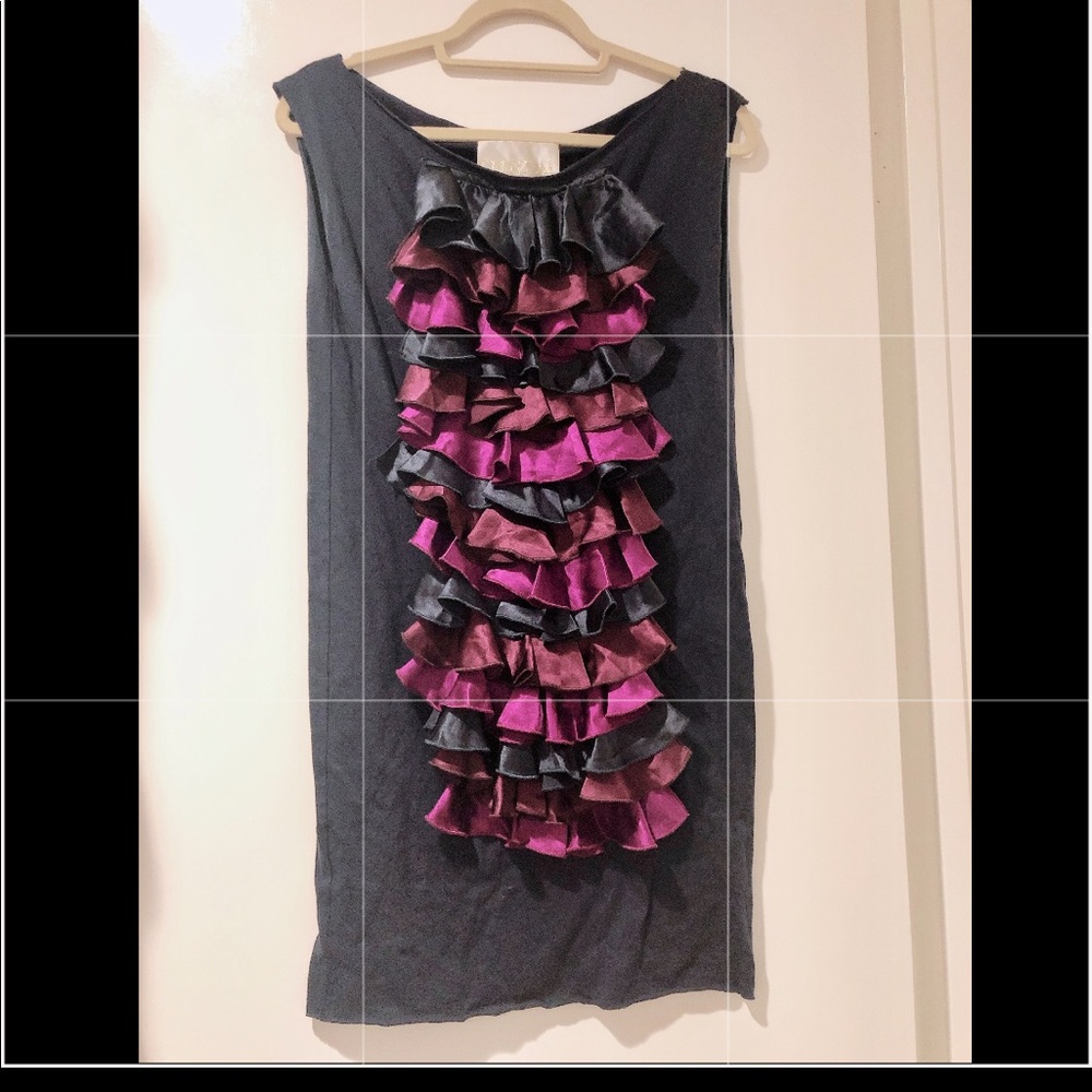 Threal navy blue raffled mini dress XS/ S